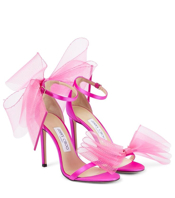 Jimmy Choo Aveline 100, Jimmy Choo Bow Heels, Jimmy Choo Aveline, Colourful Heels, Jimmy Choo Bow, Pink Bow Heels, Jimmy Choos, Women High Heels, Designer High Heels