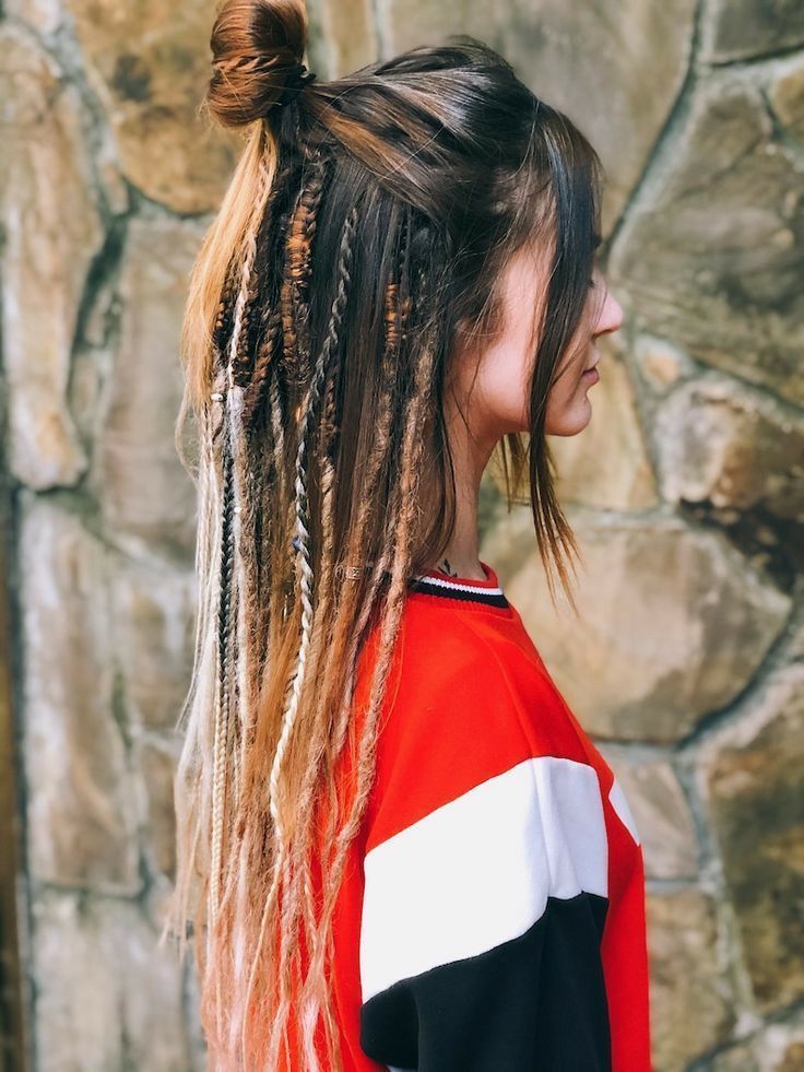 Half Dreaded Hair, Half Dreads, Partial Dreads, Dread Braids, Blond Ombre, Crochet Dreadlocks, Dreads Girl, Hippie Hair, Synthetic Dreadlocks