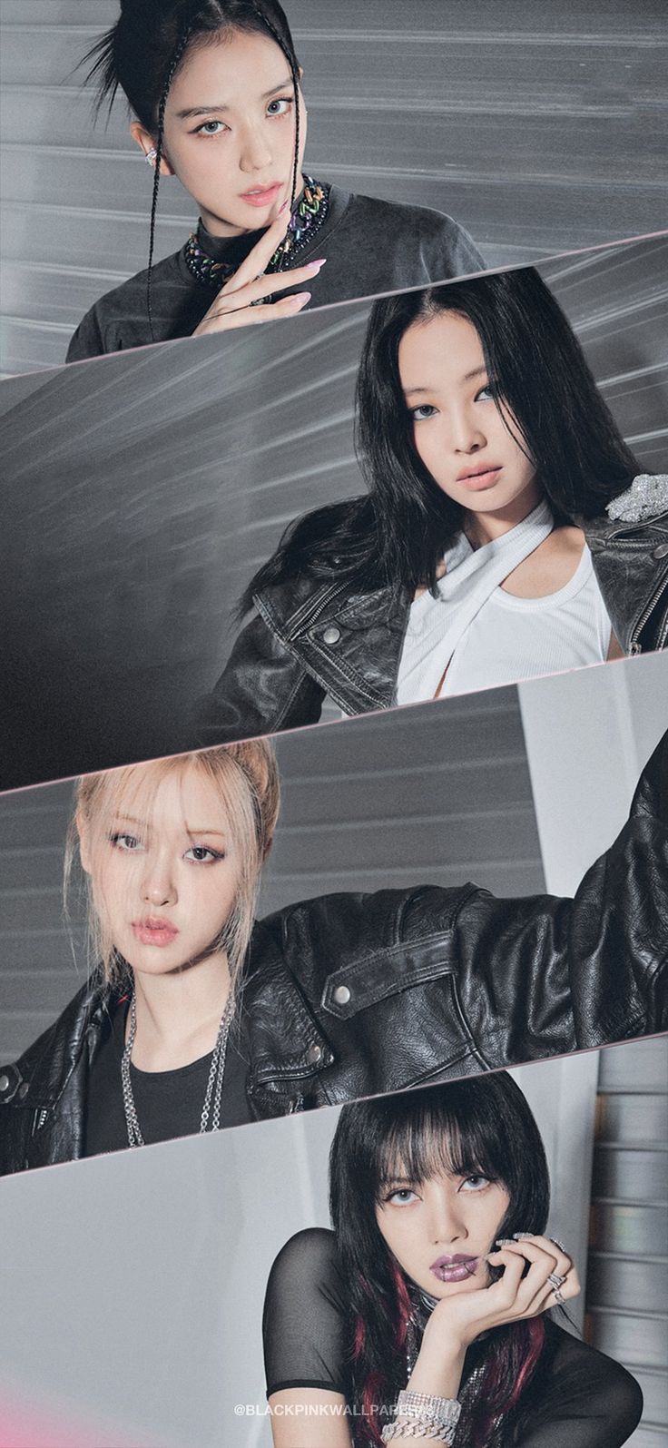 two girls in black leather jackets posing for the camera