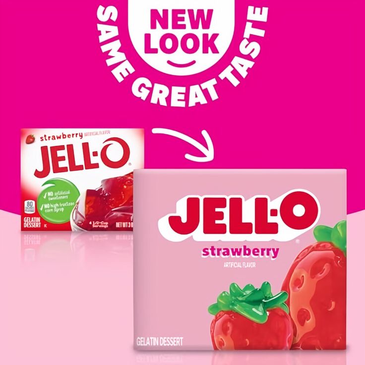 two boxes of jello are shown in this advertisement