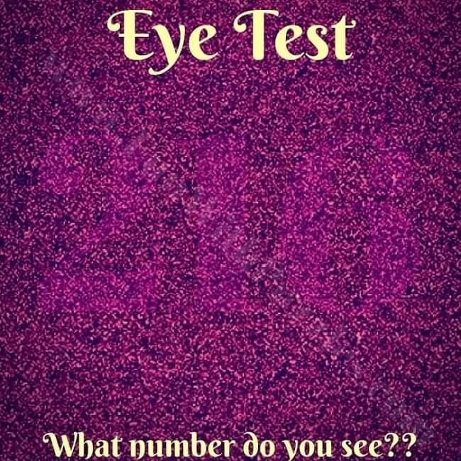 an eye test poster with the words what number do you see? on purple background