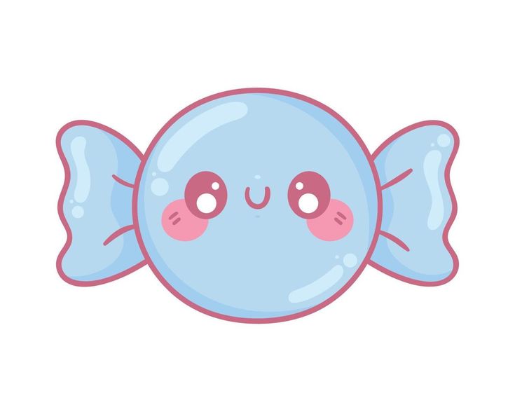 a cute blue fish with pink cheeks and eyes on it's face, sitting in front of a white background