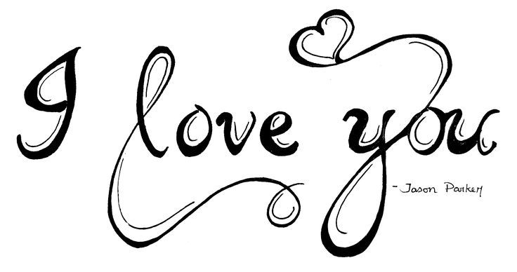 the word i love you written in cursive writing