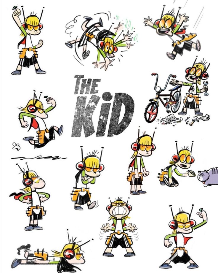 the kid character poses and expressions