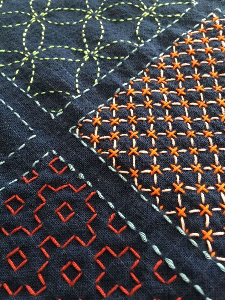 three different types of fabric on top of each other, one is blue and the other is orange