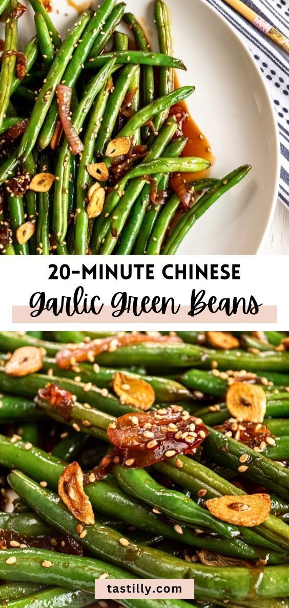 Quick Garlic Green Beans – A flavorful side dish bursting with garlic and ready in 20 minutes. Perfect for weeknight meals, with options to spice it up or make it healthier! #garlicgreenbeans #easyrecipes #asianflavors Chinese Green Bean Recipes, Chinese Garlic Green Beans, Chinese Green Beans, Garlic Green Bean Recipes, Stir Fry Green Beans, Chinese Garlic, Asian Side Dishes, Healthy Stir Fry, Chinese Vegetables