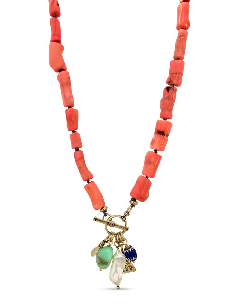 A perfect pop of color draws the eye to treasures gathered along life's journey. Coral represents diplomacy, harmony and peace. A stone of inner peace, it quiets the emotions and the mind. Neither stone nor plant that is created biologically through the calcium of tiny critters in the ocean. Coral is considered sacred Handmade Coral Spiritual Necklaces, Handmade Spiritual Coral Necklace, Handmade Spiritual Coral Necklaces, Spiritual Red Coral Jewelry As A Gift, Nature-inspired Gemstone Round Beads Necklaces, Nature-inspired Gemstone Necklaces With Round Beads, Coral Gemstone Beads Necklace For Gift, Coral Gemstone Beaded Necklace For Gift, Coral Jewelry With Natural Round Beads