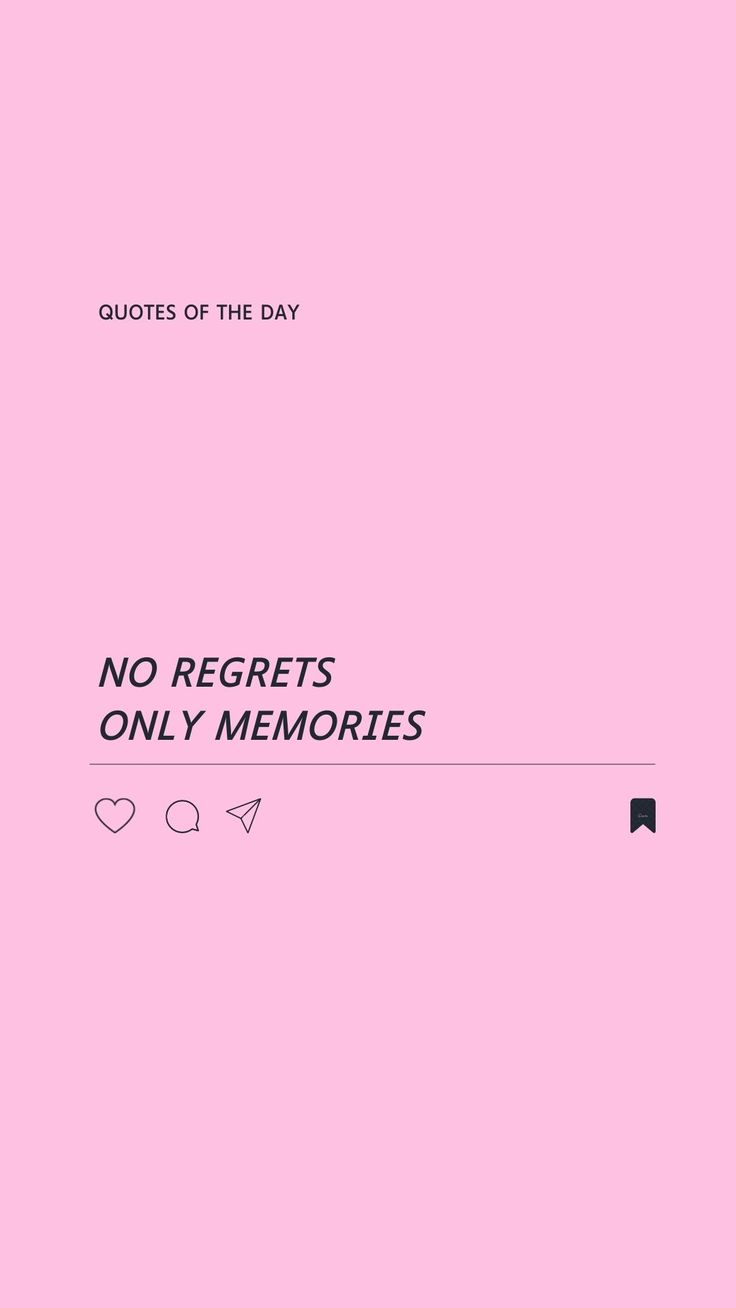 a pink book cover with the words, no regets only memories