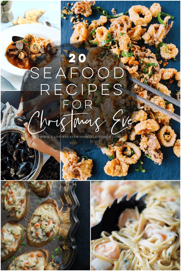 seafood recipes for christmas eve with text overlay