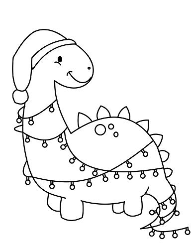 a dinosaur with a christmas hat on its head and another animal in the other hand