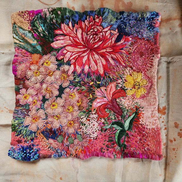 a piece of cloth with flowers on it