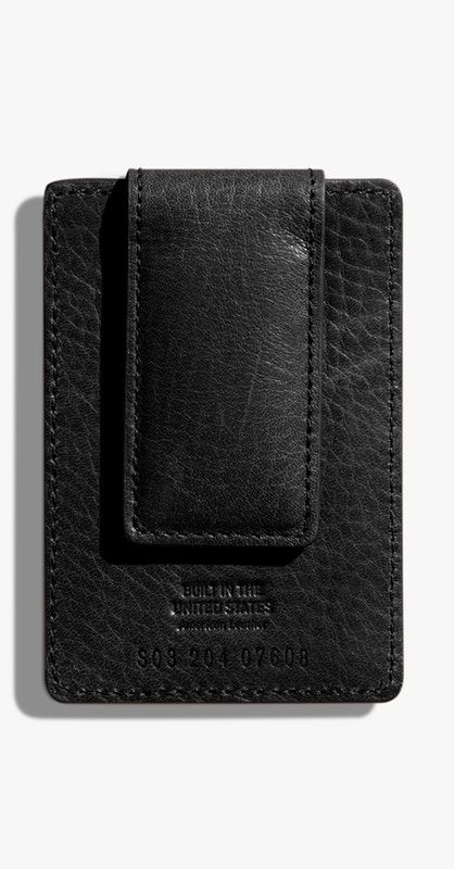 Magnetic Money Clip Card Wallet - Black Modern Leather Card Holder For Business, Modern Leather Business Card Holder, Modern Leather Card Holder With Interior Slots, Classic Leather Card Holder With Coin Pocket, Classic Trifold Wallet With Key Clip For Everyday Use, Classic Card Holder With Key Clip For Daily Use, Daily Use Leather Wallet With Key Clip, Modern Leather Card Holder With Coin Pocket, Leather Wallets With Key Clip For Daily Use