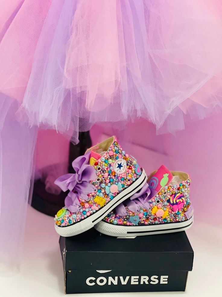 Sparkles Party, Rhinestone Converse, Bedazzled Shoes, Valley Cottage, Candies Shoes, Candyland Birthday, Custom Candy, Bling Shoes, Sneakers Athletic