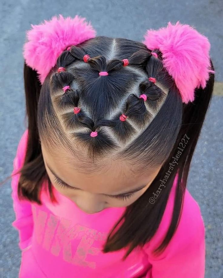 Heart Toddler Hairstyles, Spring Pictures Hairstyles Kids, Tiara Hairstyles Kids, Heart Shaped Hairstyles For Kids, Hairstyles For 2 Year Girl, Hair Styles For Babies With Short Hair, Valentines Hairstyles For Kids Black, Hairstyles For Lil Girls Ideas, French Braid Hairstyles For Kids