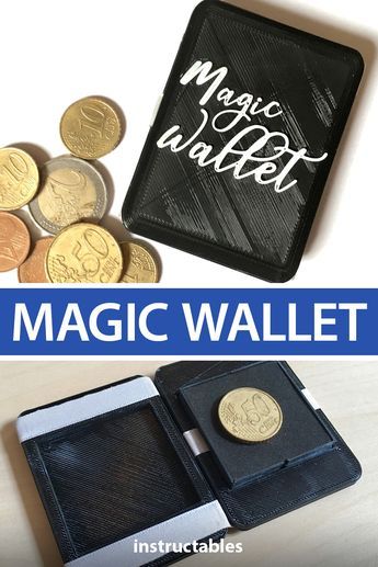 the magic wallet is next to some coins