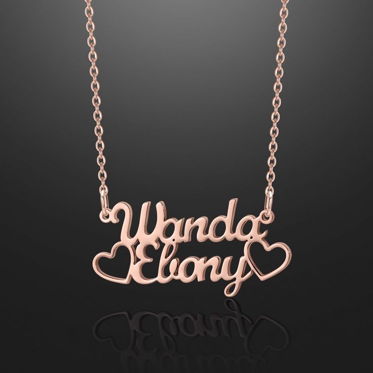 Double Name Necklace | Dorado Fashion Rose Gold Custom Necklace For Gift, Customizable Rose Gold Necklaces For Gifts, Customized Rose Gold Name Necklace For Anniversary, Rose Gold Custom Necklace For Personalized Gift, Customized Rose Gold Necklace For Personalized Gift, Customizable Rose Gold Necklace For Personalized Gift, Customized Rose Gold Necklace Gift, Customizable Rose Gold Necklaces For Birthday Gift, Customizable Rose Gold Necklaces