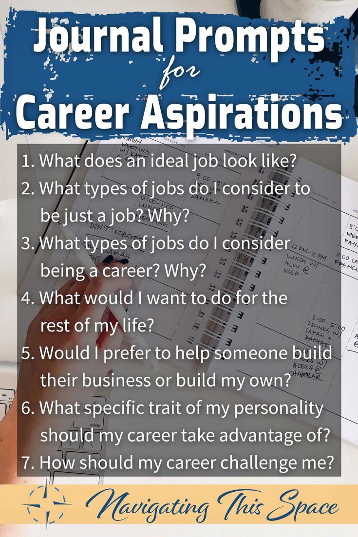 a poster with the words, journaling tips for career aspirators