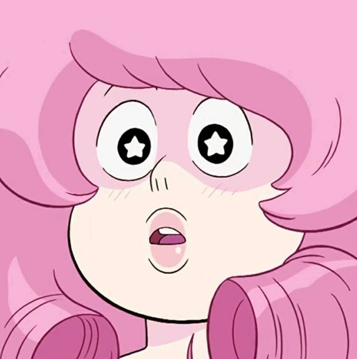 a cartoon girl with pink hair and big eyes