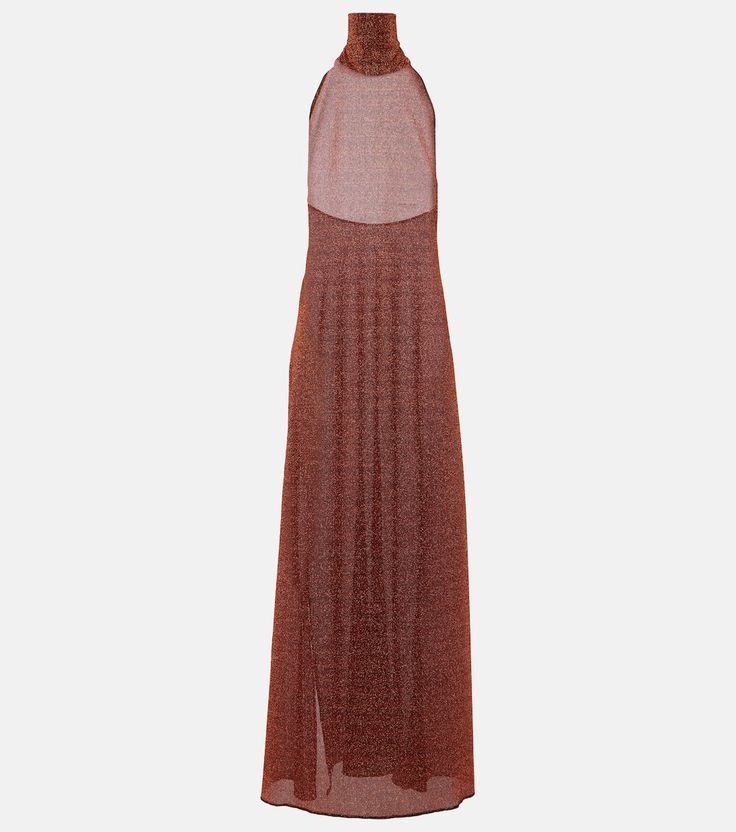 Lumière maxi dress in brown - Oseree | Mytheresa Evening Shimmer Maxi Dress, Maxi Length Shimmer Evening Dress, Shimmering Maxi Evening Dress, Shimmering Maxi Length Evening Dress, Metallic Maxi Dress For Gala, Shimmer Maxi Dress For Gala, Fitted Shimmer Maxi Dress, Metallic Floor-length Maxi Dress For Gala, Fitted Sleeveless Shimmer Maxi Dress