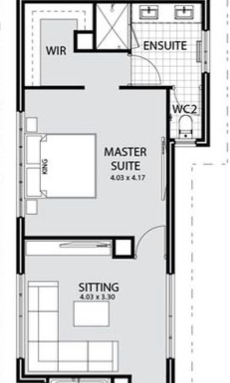 the floor plan for a small house with two bedroom and an attached living room area