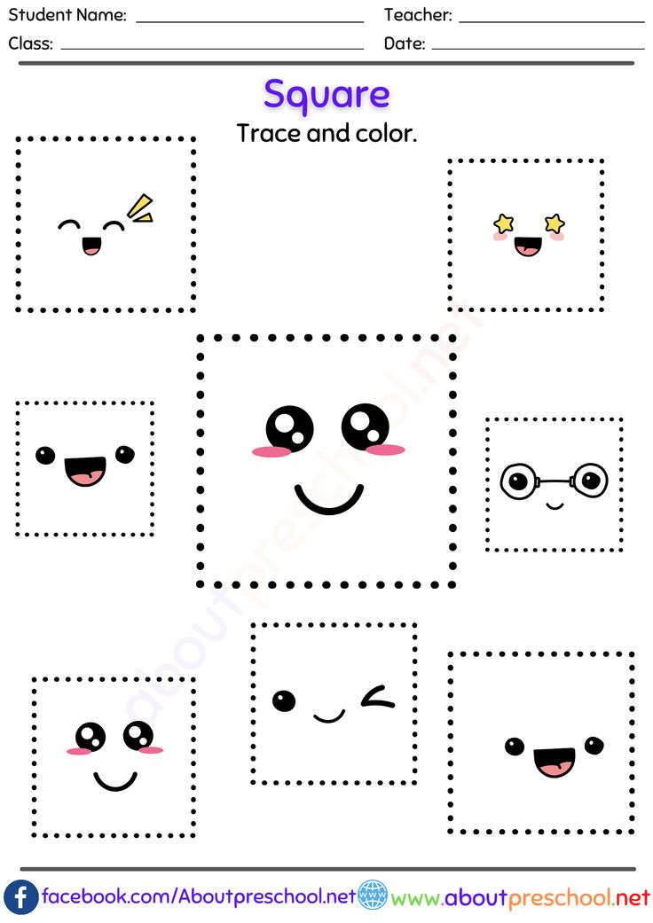 Shapes trace and color worksheet Square Tracing Shapes Worksheets, Shapes Worksheets For Kindergarten, Shapes Tracing, Preschool Activity Sheets, Color Worksheet, Shape Tracing, Color Worksheets For Preschool, Shape Worksheets For Preschool, Shapes Worksheet Kindergarten