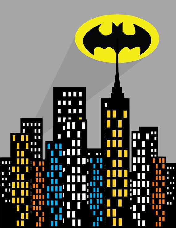 the batman symbol is on top of a cityscape