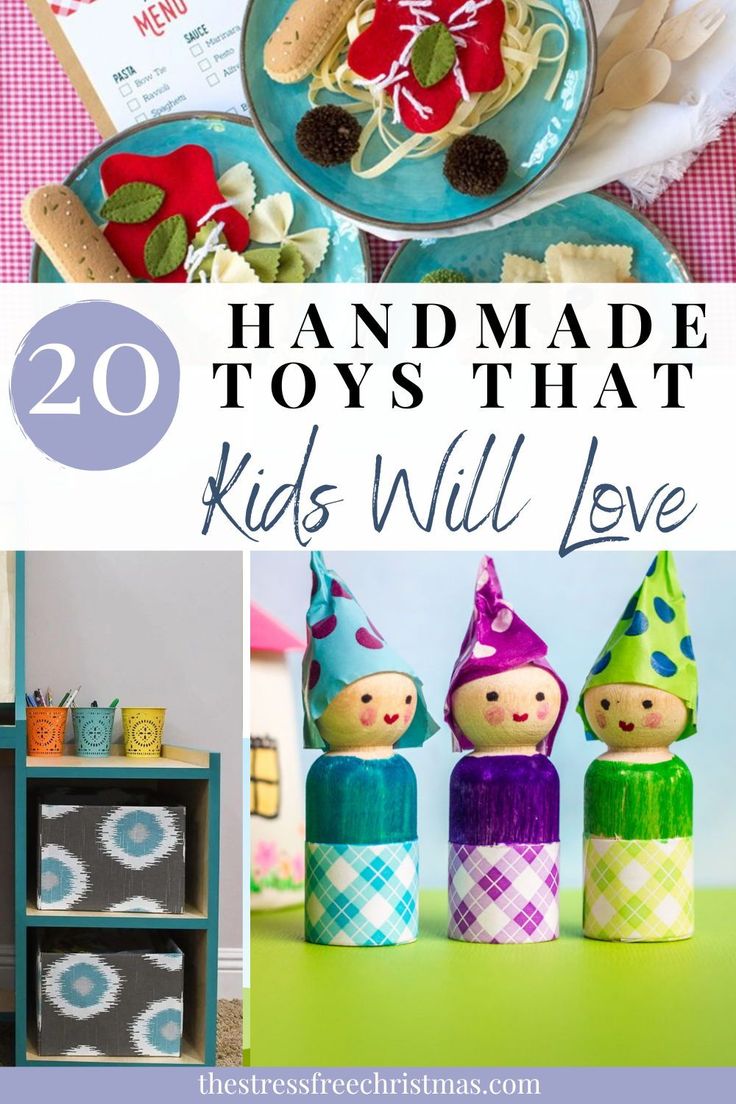 toys that kids will love with the title overlay reads 20 handmade toys that kids will love