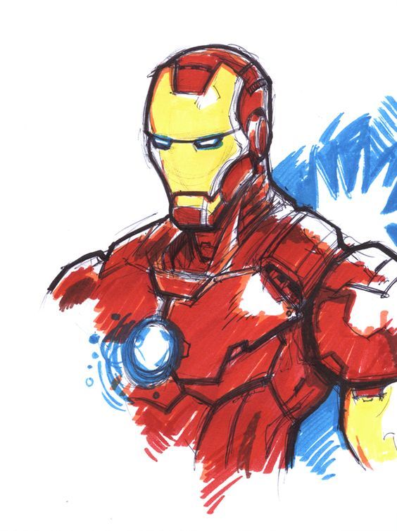 a drawing of the iron man