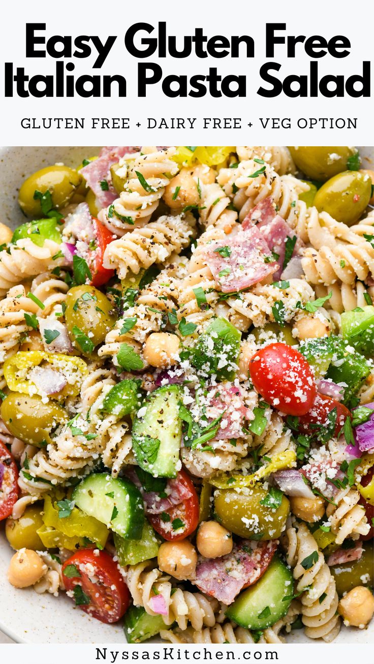 pasta salad with tomatoes, cucumber, olives and parmesan cheese