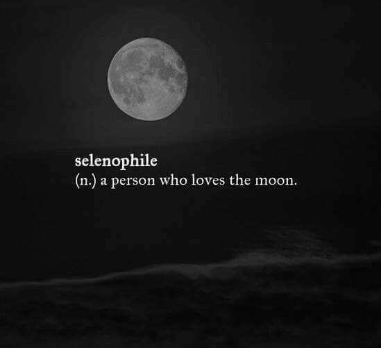 a full moon with the words selenophile on it in front of a dark sky