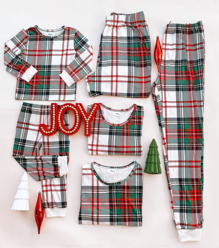 It isn't the Holidays without matching pajamas. Snag your family set before they're gone!  I T E M D E S C R I P T I O N  *  Comfy Pajamas (Price listed includes 1 pants and 1 long-sleeved ) *  Material: 95% Polyester / 5% Spandex *  Elastic Waistband  If you're looking for matching shoes, you can find them in our site! Here: https://littlemiabella.com/collections/shoes S I Z I N G  Women S: Top: Length: 23.2" | Chest: 36.2" | Sleeve Length: 22" Bottom:  Length: 41.3"| waist: 28.4" Gross Elastic Plaid Christmas Pajamas, Family Matching Pajamas, Comfy Pajamas, Pajamas Christmas, Matching Christmas Shirts, Matching Pjs, Adult Pajamas, Christmas Matching, Matching Shoes