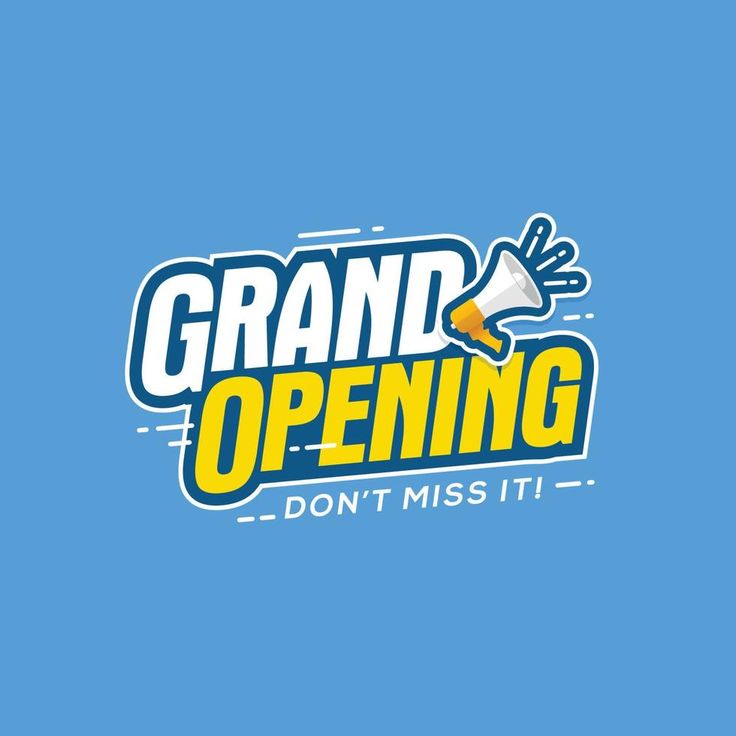 the grand opening don't miss it logo