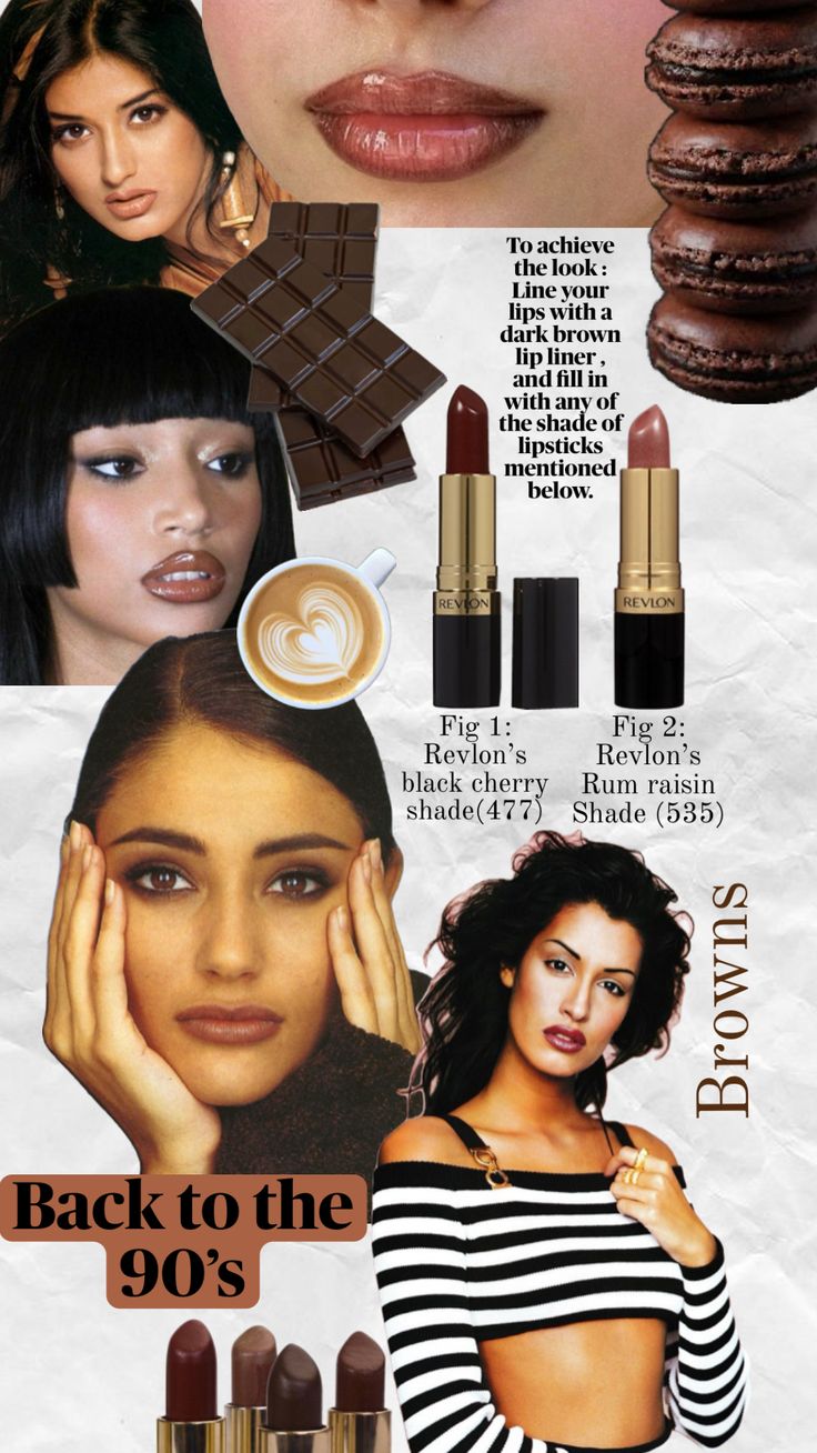 Back to the 90’s a magazine inspo 90s Lipstick, 90s Makeup Look, Revlon Lipstick, Lip Combos, 90s Makeup, Makeup Accesories, Brown Skin Makeup, Makeup Artist Tips, Face Makeup Tips