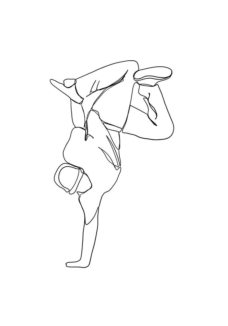 a drawing of a man doing a handstand