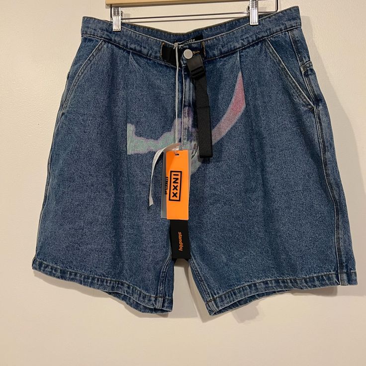 Nwt Standby Denim Shorts Jorts By Inxx Streetlab. 38” Waist. Pleated Front. Ed Hardy Jeans, Acid Wash Shorts, Dad Shorts, Mens Jean Shorts, American Eagle Jean Shorts, Cutoff Jean Shorts, Y2k Jeans, Cut Off Jeans, Yellow Shorts