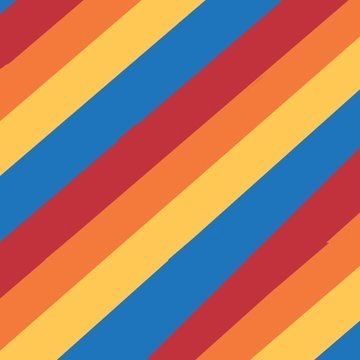 an orange, yellow and blue striped pattern with diagonal stripes on the bottom half of it