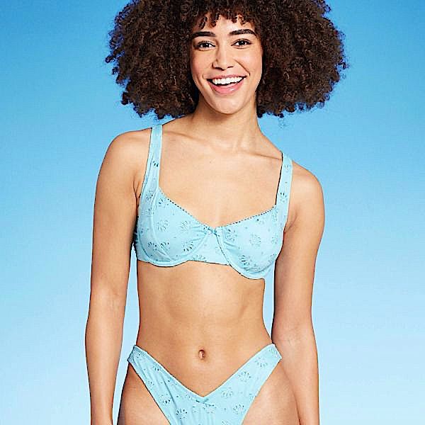 Nwt Wild Fable Women's Pointelle Coquette Lace Light Blue Underwire Bikini Top Size M New With Tags Pointelle Underwire Bikini Top From Wild Fable In A Solid Hue. Made From Soft Fabric With Spandex And Full Lining For Stretchy Comfort In And Out Of Water. Removable Cups Offer Customizable Coverage. Back Hook Provides Secure Wear. Eyelet Details And Front Bow Complete The Look. Open To Offers, Same Day Shipping! Tags: Brand New, With Tags, Wild Fable, Women's, Pointelle Lace, Light Blue, Underwir Top Swimwear, Bow Coquette, Orange Ombre, Shipping Tags, Summer Essential, White Halter Maxi Dress, Maxi Gowns, Cheeky Bikinis, Wild Fable