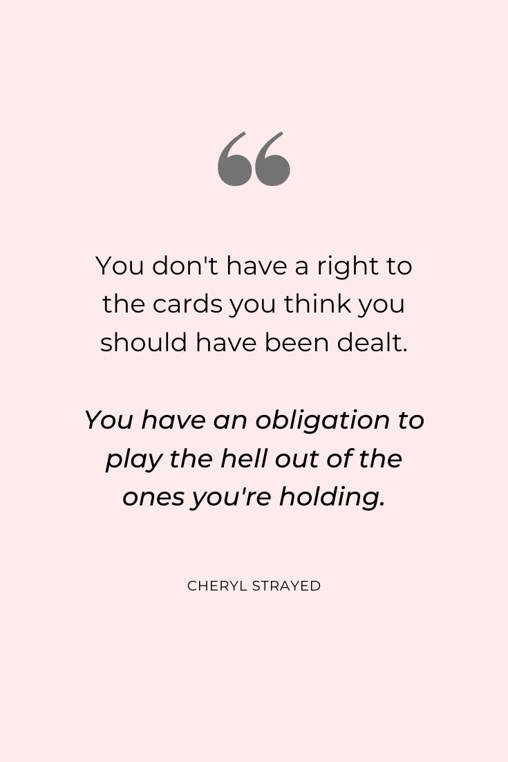 the quote you don't have a right to the cards you think you should have been