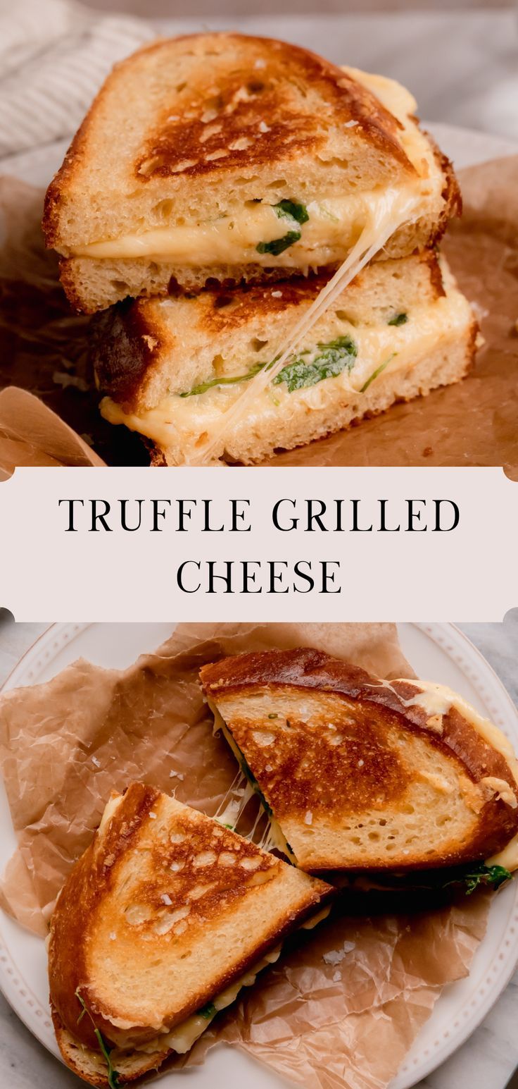 Truffle grilled cheese sandwich. Truffle Food Recipes, Truffle Recipes Savory, Truffle Oil Grilled Cheese, Truffle Grilled Cheese Recipe, Truffle Bread Recipe, Grilled Cheese Gouda, Recipes With Truffle Butter, Truffle Cheese Recipe, Truffle Butter Uses