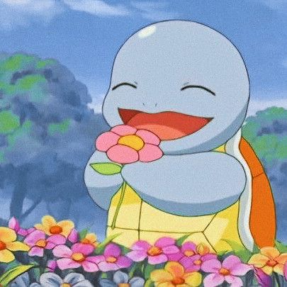 a cartoon character holding a flower in his hand