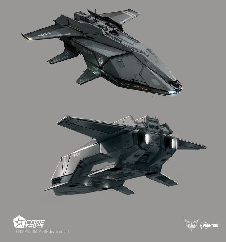 two futuristic fighter jets side by side on a gray background, one is black and the other is silver