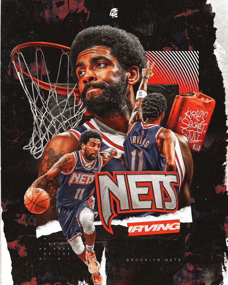 the new york nets basketball team is depicted in this poster