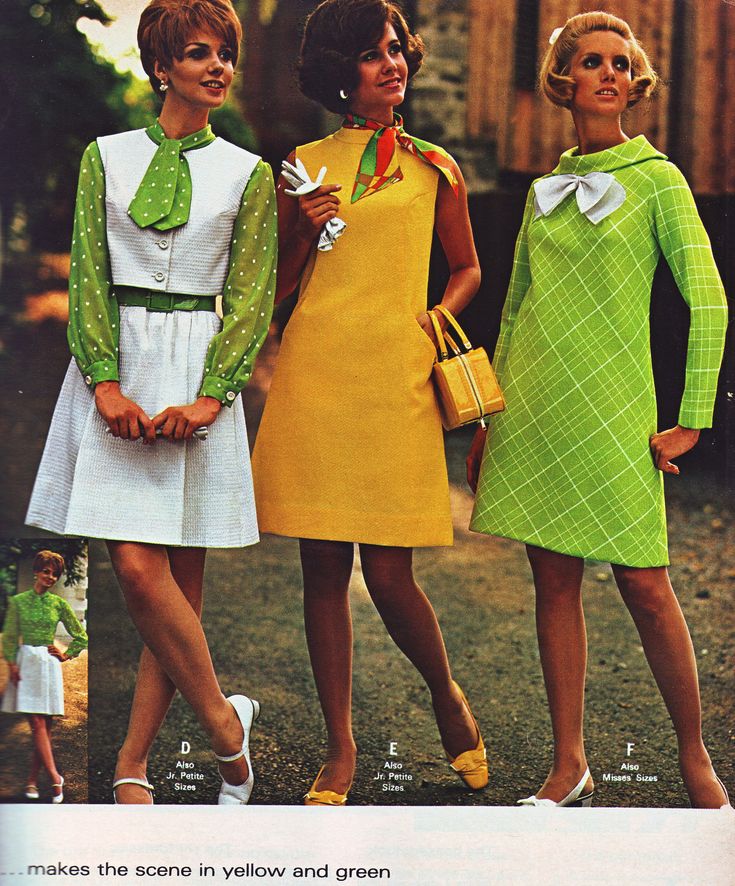 https://flic.kr/p/uQFRys | Wards 69 ss yellow green dress Mod Fashion 60s, Women In Dresses, 1960s Mod Fashion, 60s Fashion Women, Futuristic Retro, 60s Mod Fashion, 60s Outfits, 1969 Fashion, 60’s Fashion