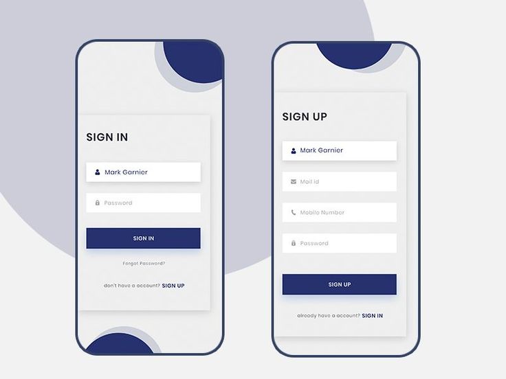 two mobile phones with the sign up screen open