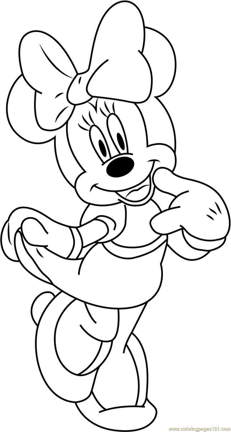 the cartoon character minnie mouse from mickey mouse coloring pages