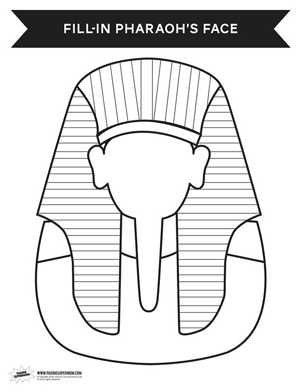 the egyptian mask coloring page for kids