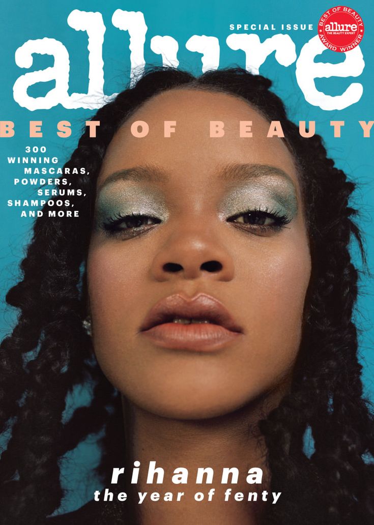 the cover of allure magazine features an image of a woman with her eyes closed