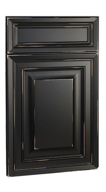 a black cabinet with two doors on the front and one in the back, against a white background