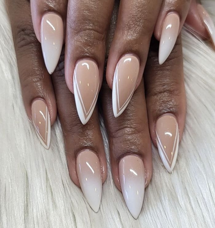 Pointy Nails, Nude Nail, Stiletto Nails Designs, Nail Swag, Bridal Nails, French Tip Nails, Nail Arts, Stiletto Nails, Perfect Nails