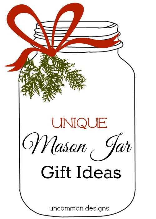 a mason jar with a red bow on it and the words unique mason jar gift ideas